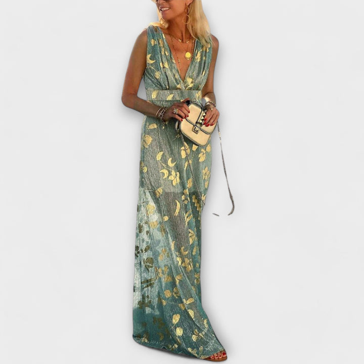 Marini | Abito fluido con paillettes eleganti