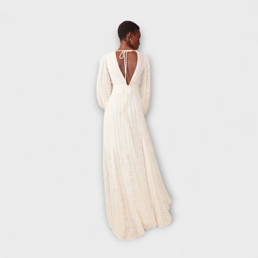 Marini | Raffinato abito maxi in crema