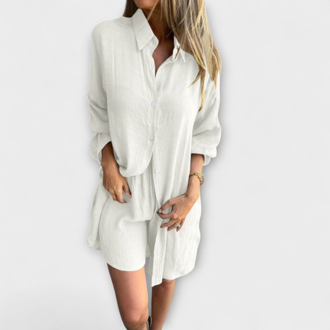 Marini | Set elegante di blusa e pantaloni
