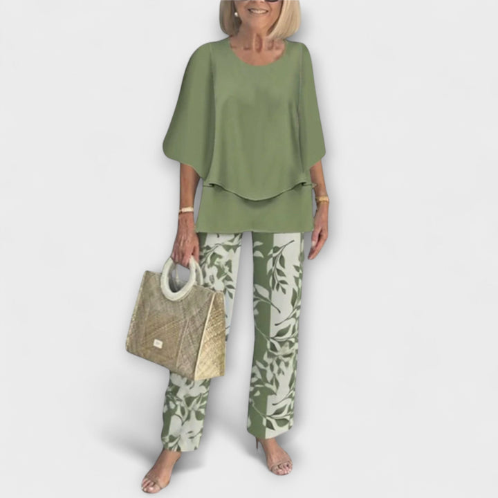 Marini | Set elegante con blusa e pantaloni