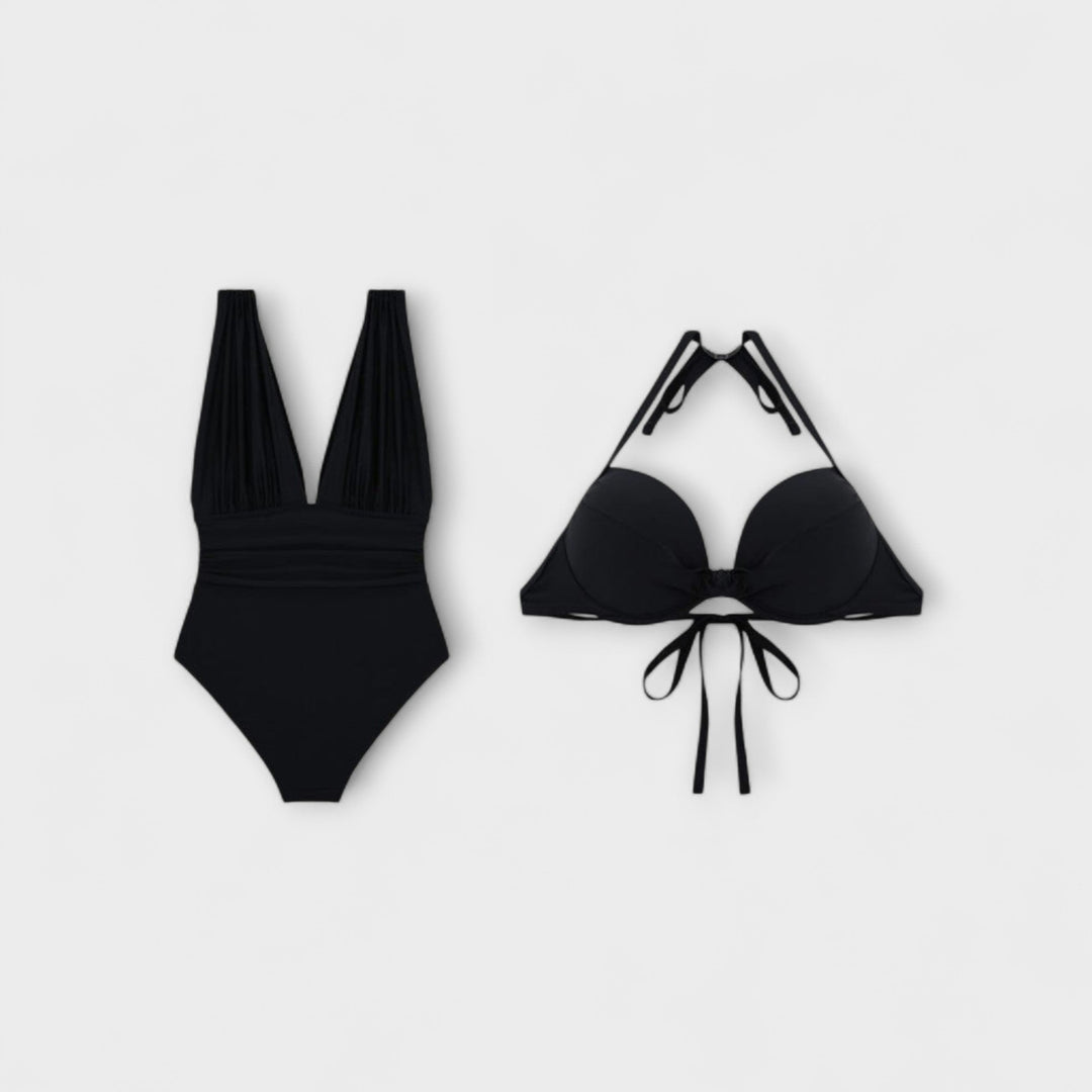 Miravo - Shaping Swimsuit with Deep Neckline & Adjustable Strap