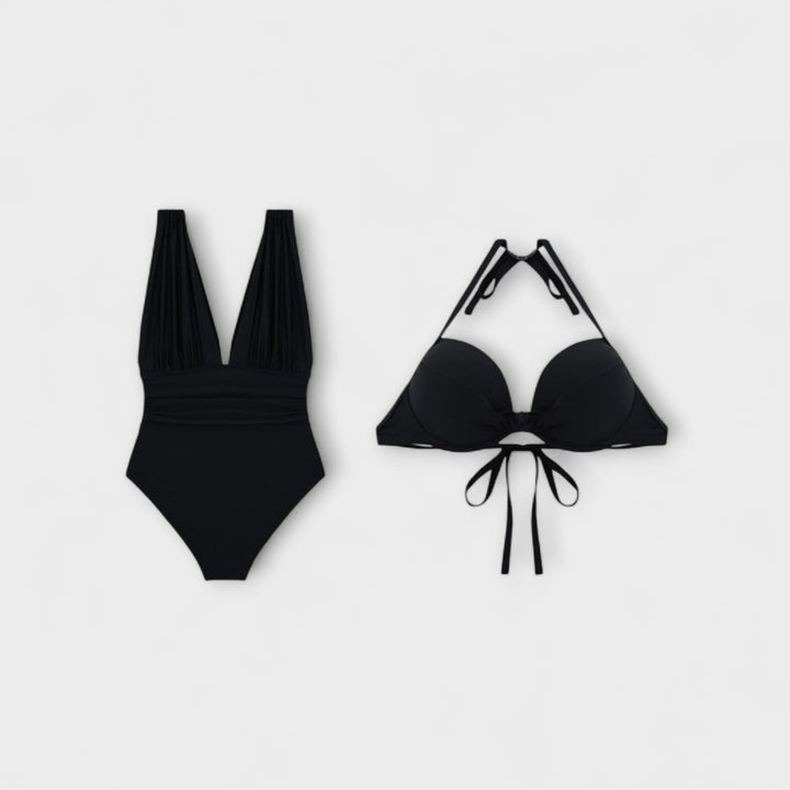 Miravo - Shaping Swimsuit with Deep Neckline & Adjustable Strap