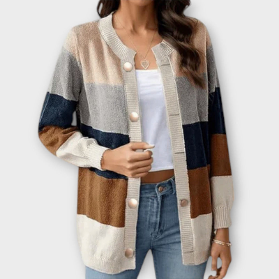 Marini | Raffinato cardigan a righe elegante