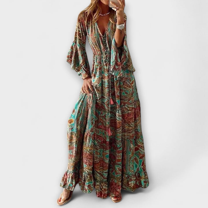 Marini | Abito elegante con stampa vivace