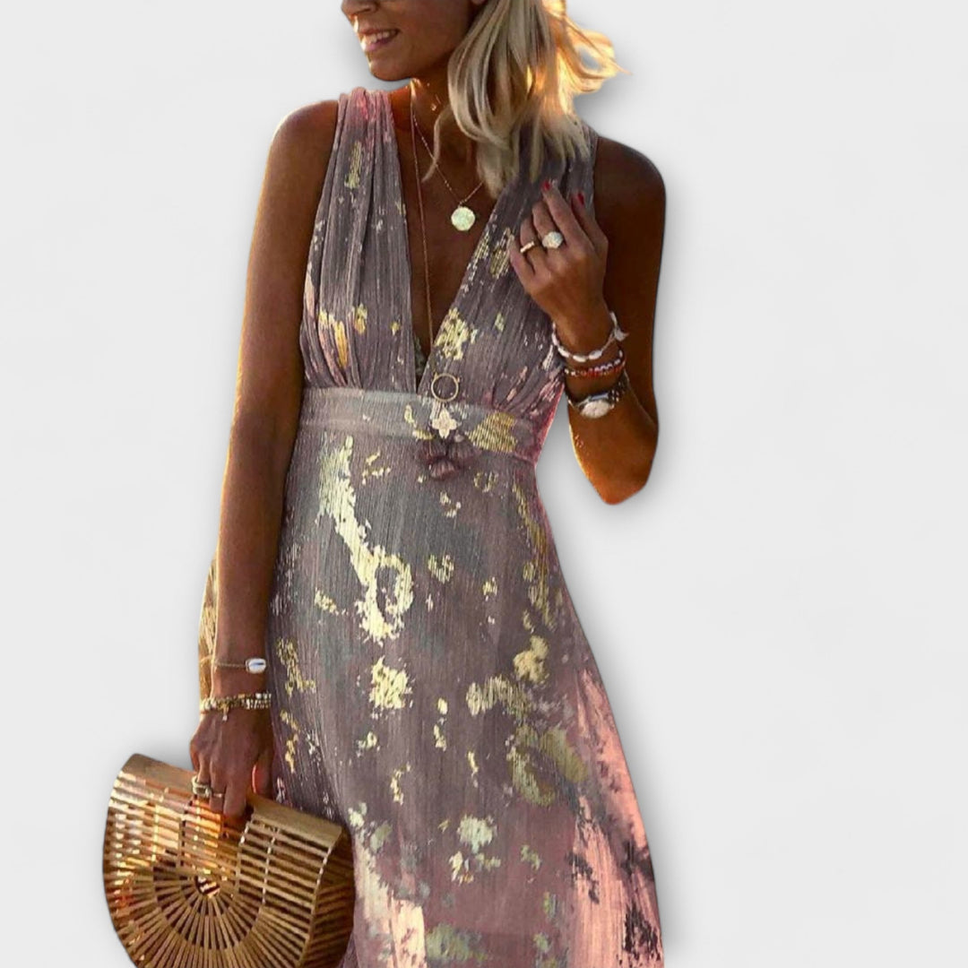 Marini | Abito fluido con paillettes eleganti