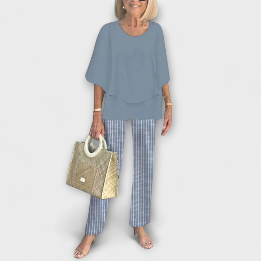 Marini | Set elegante con blusa e pantaloni