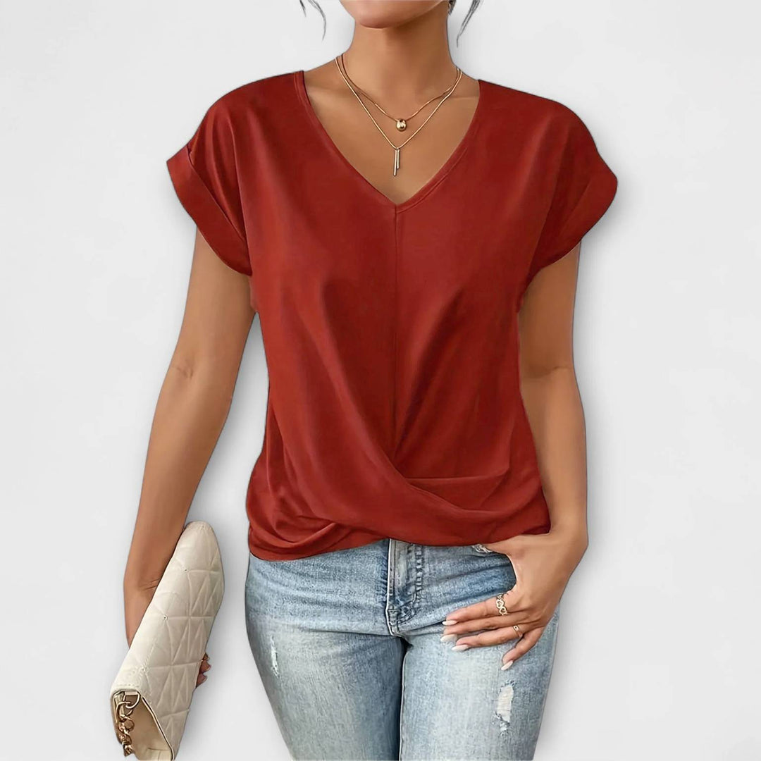 Marini | Top elegante con scollo a V