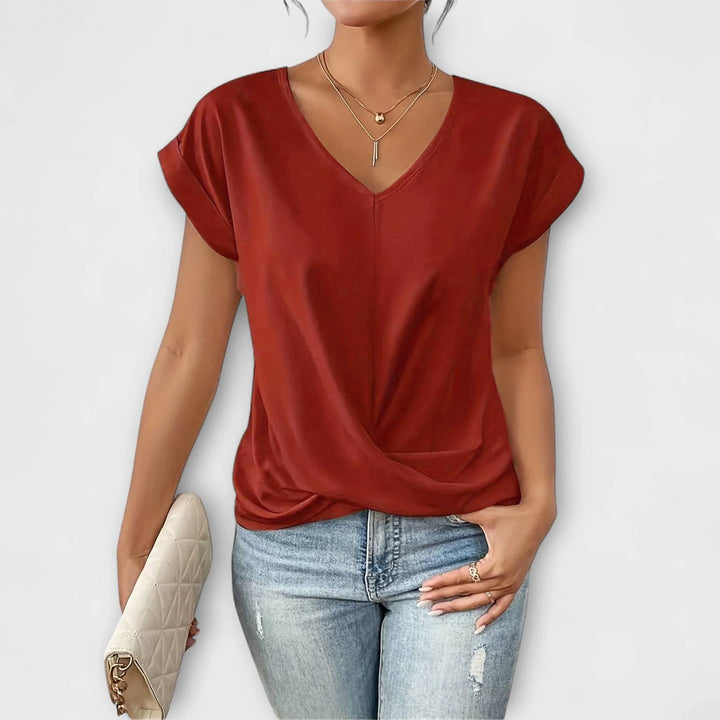 Marini | Top elegante con scollo a V
