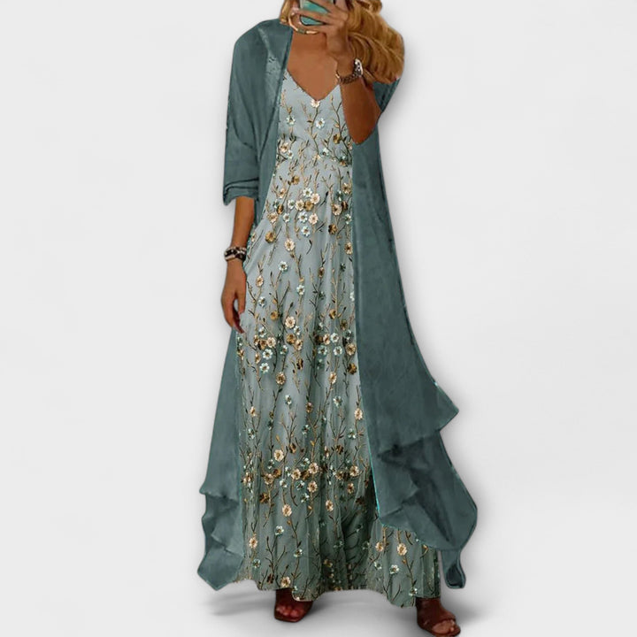 Marini | Abito lungo con giacca elegante