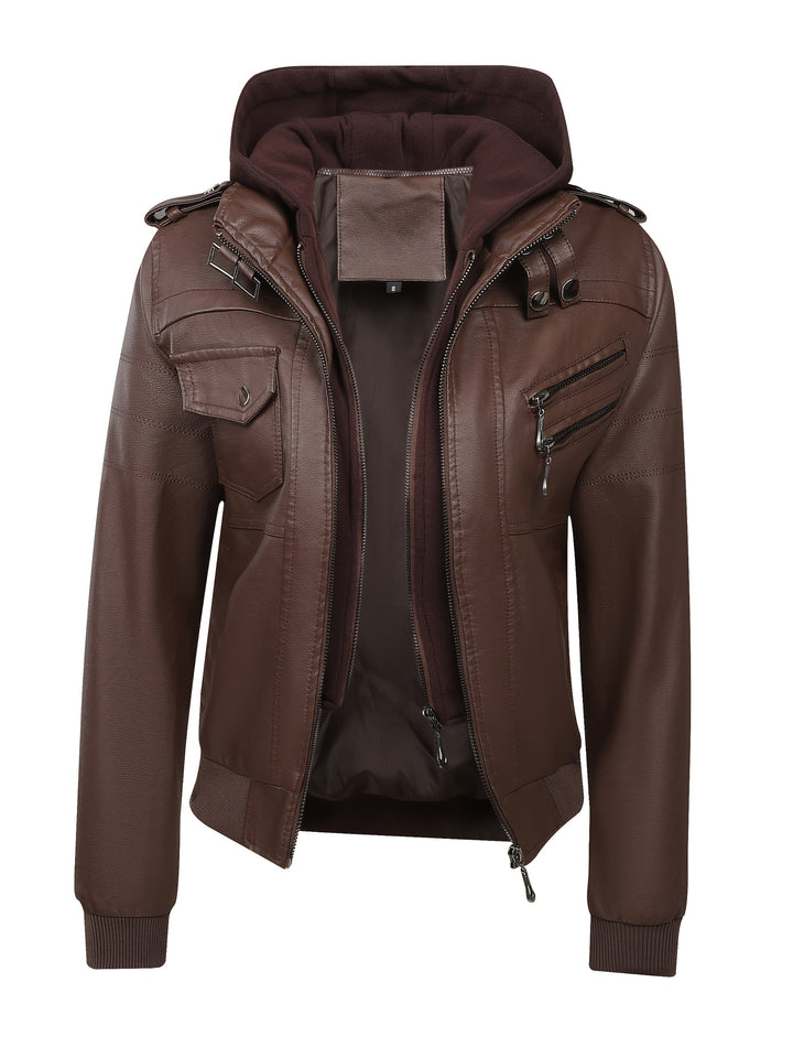 Marini | Giacca in pelle nera elegante