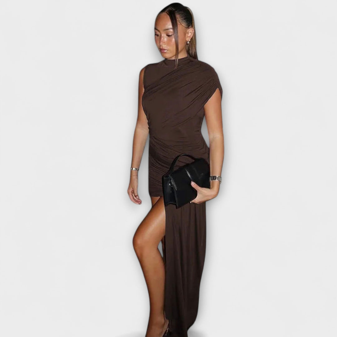 Marini | Abito elegante con plissé da donna