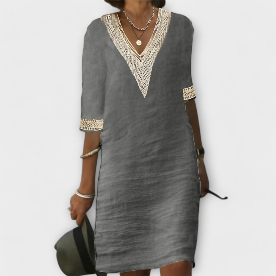 Marini | Abito elegante in cotone e lino