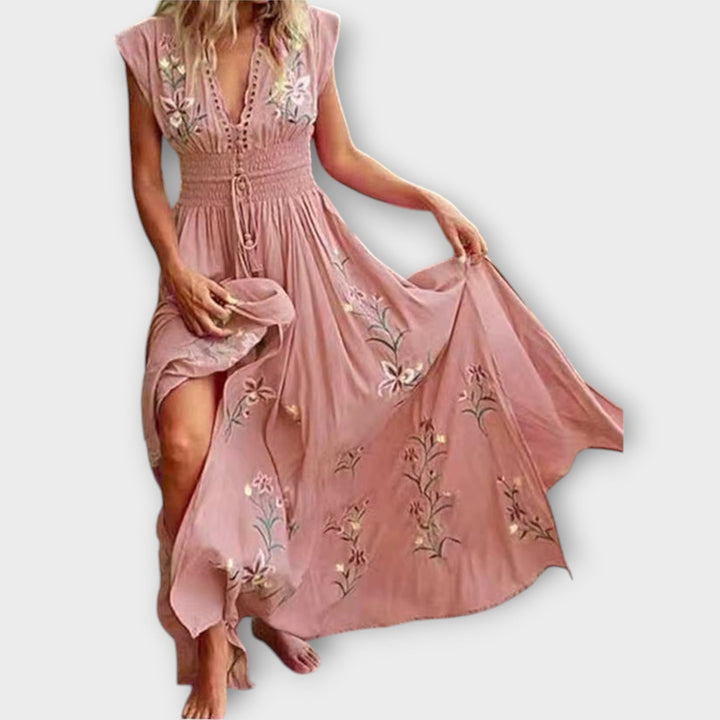 Marini | Abito boho con ricami eleganti