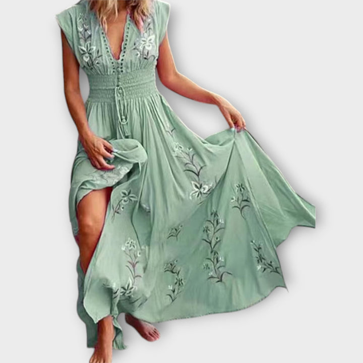 Marini | Abito boho con ricami eleganti