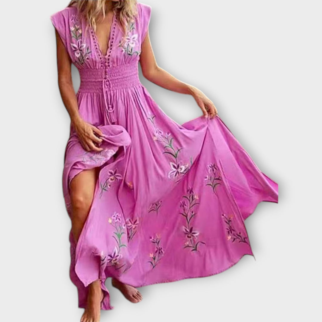 Marini | Abito boho con ricami eleganti