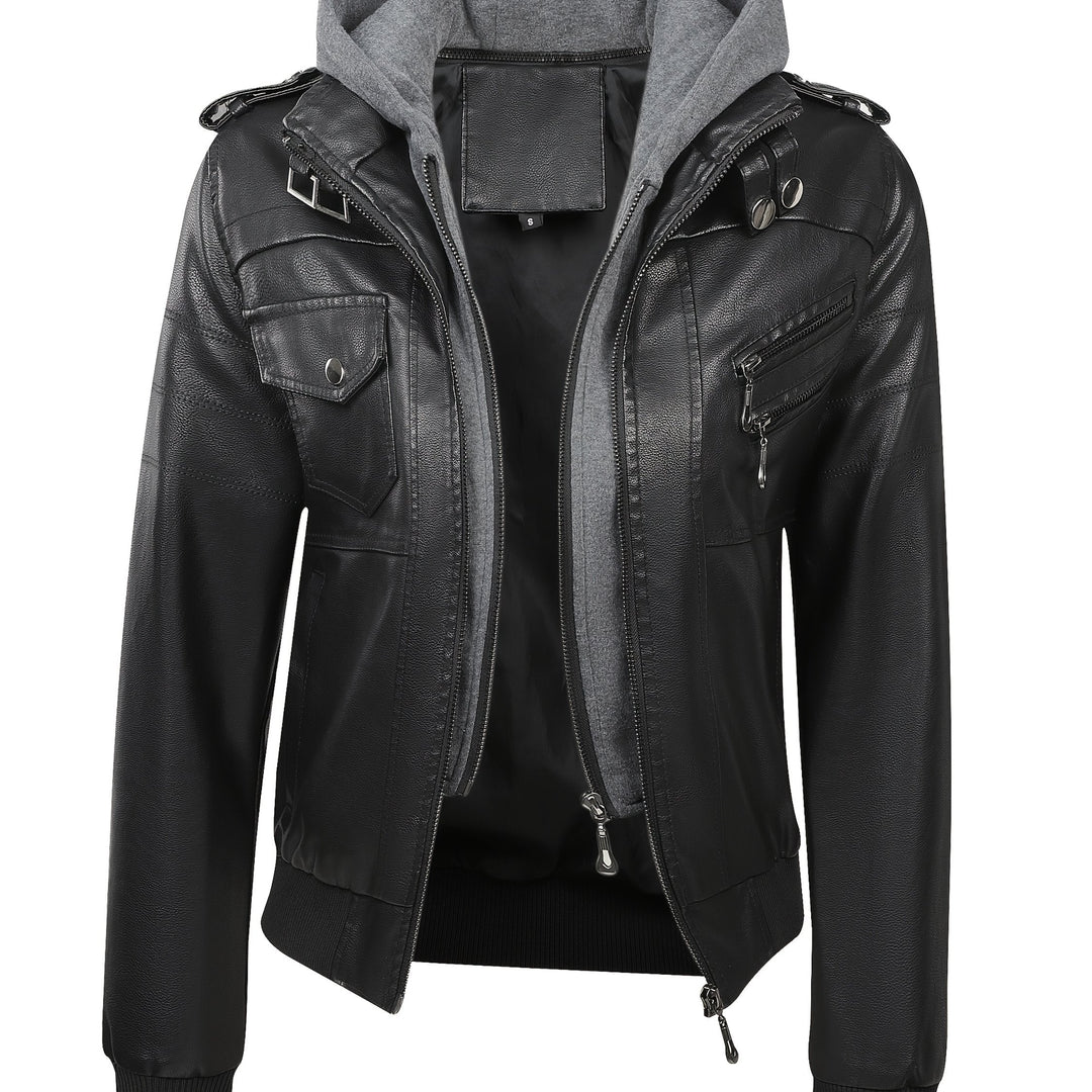 Marini | Giacca in pelle nera elegante