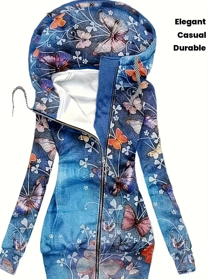 Marini | Giacca leggera con fiori e farfalle