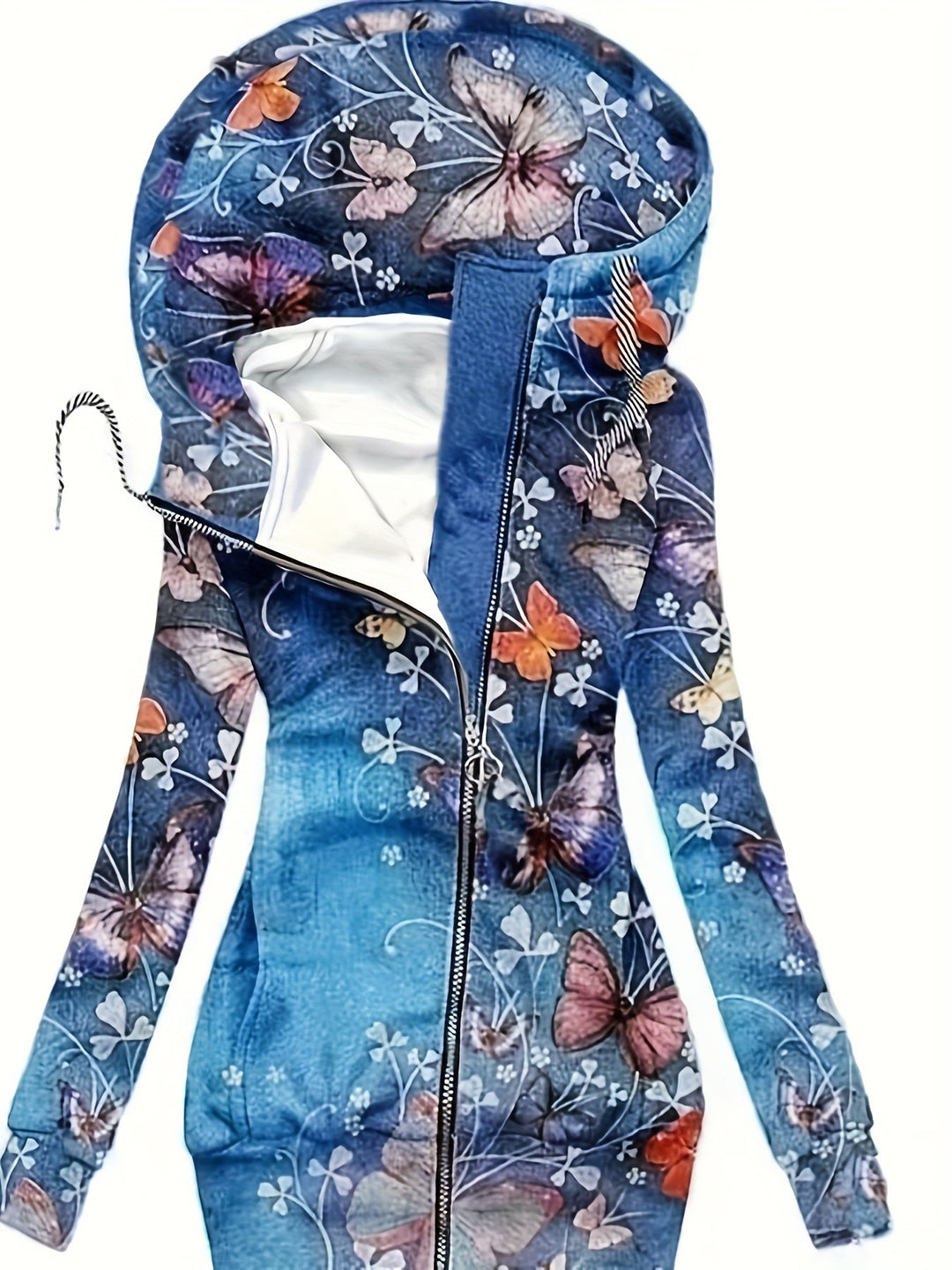 Marini | Giacca leggera con fiori e farfalle