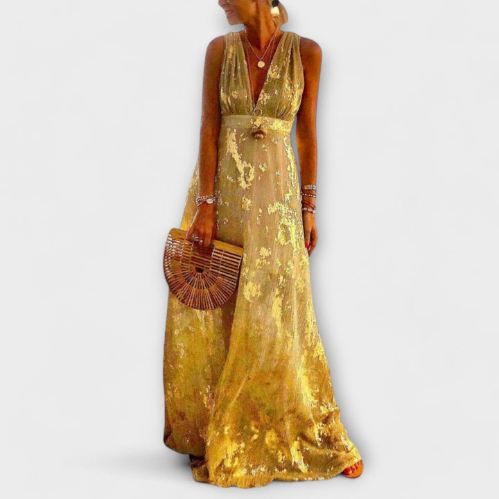 Marini | Abito fluido con paillettes eleganti