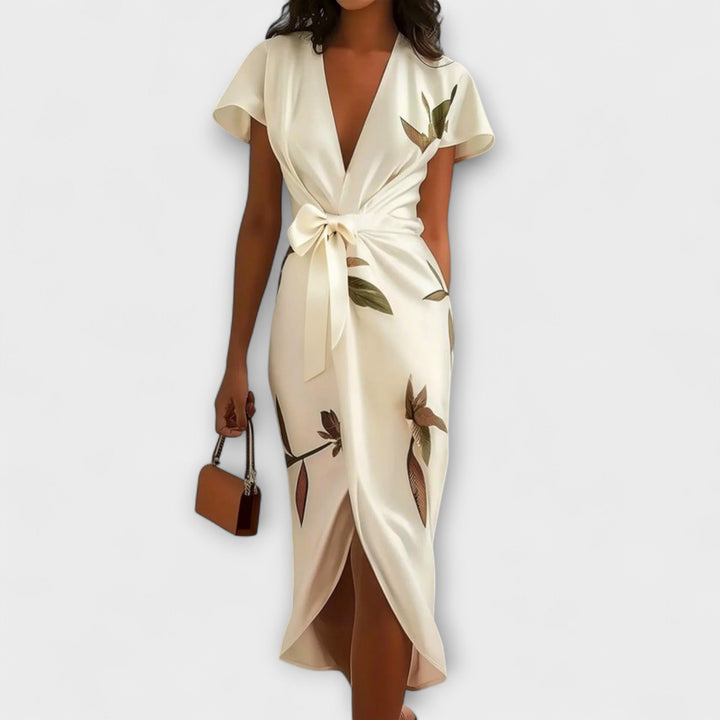 Marini | Abito avvolgente in satin elegante
