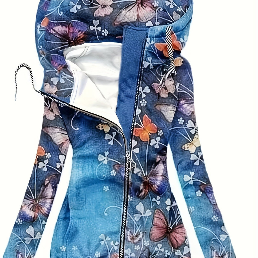 Marini | Giacca leggera con fiori e farfalle