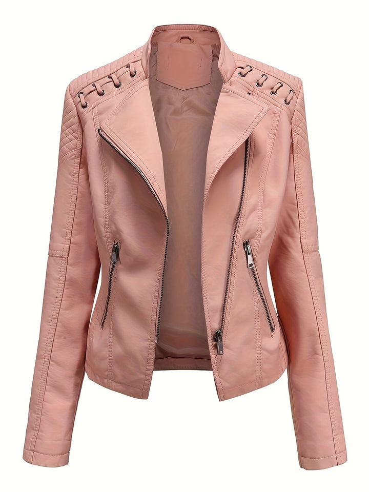 Marini | Giacca biker rosa slim fit