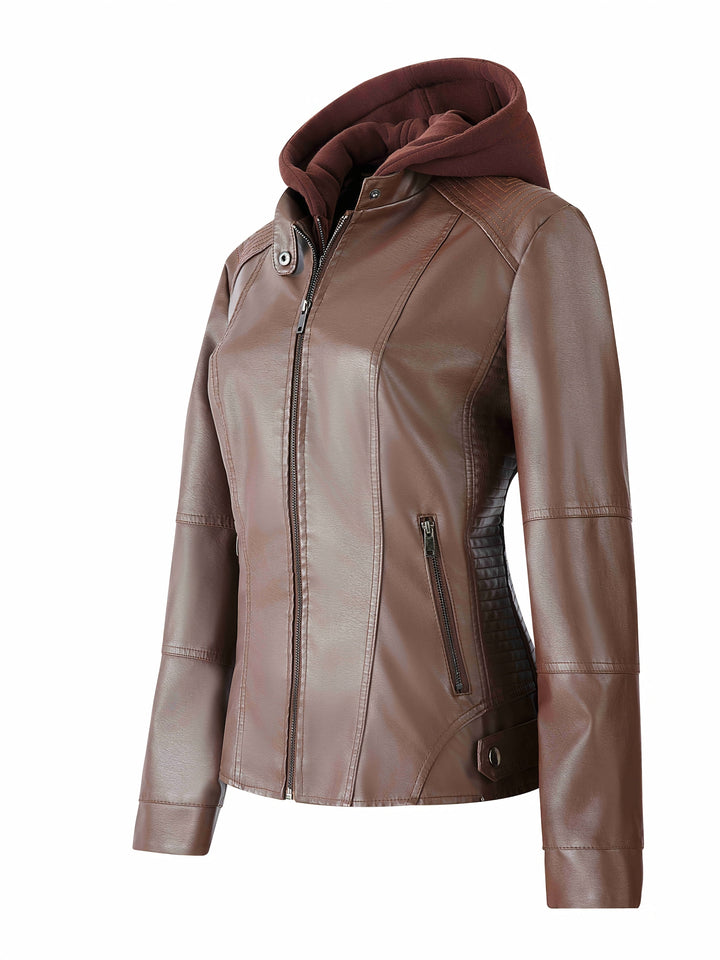 Marini | Giacca nera con cappuccio femminile