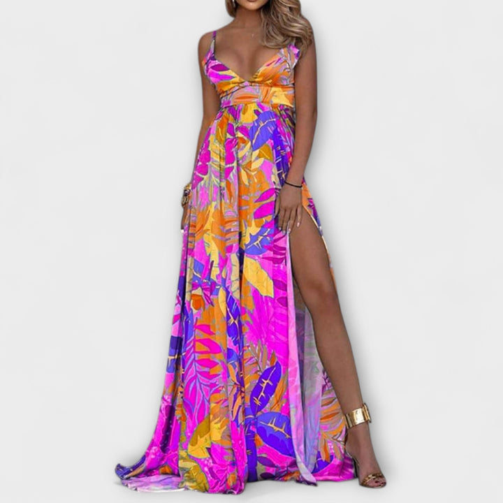 Marini | Abito floreale con spalline eleganti