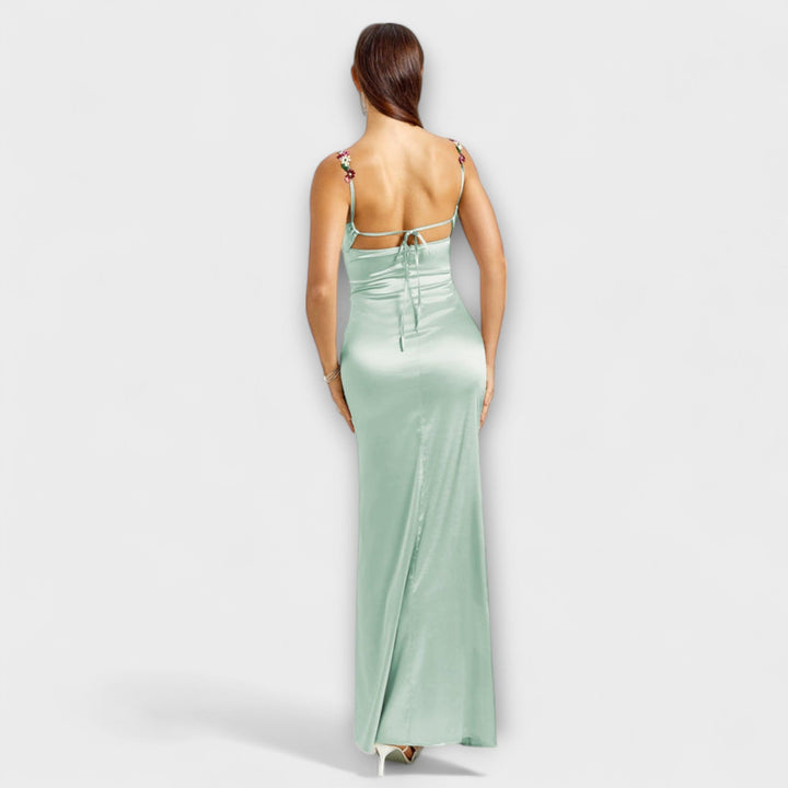 Marini | Abito in satin con lacci
