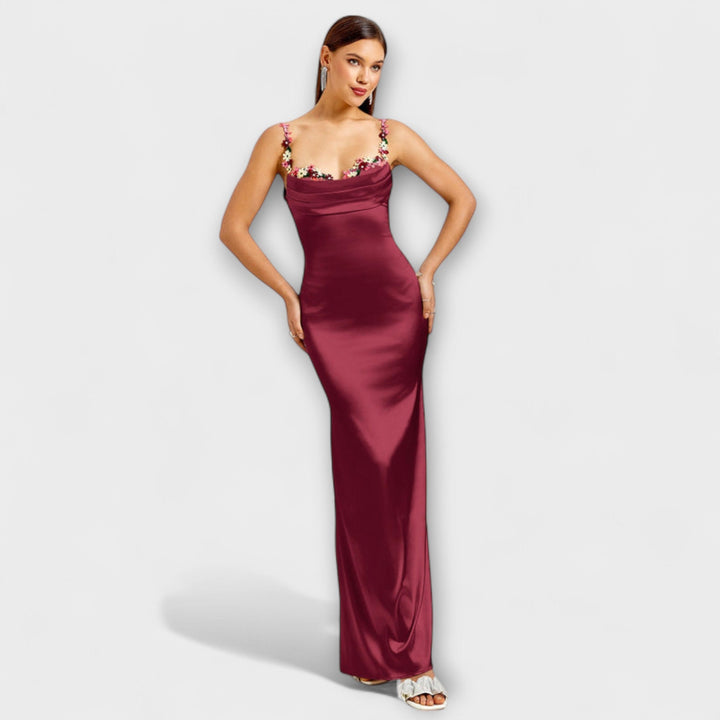 Marini | Abito in satin con lacci
