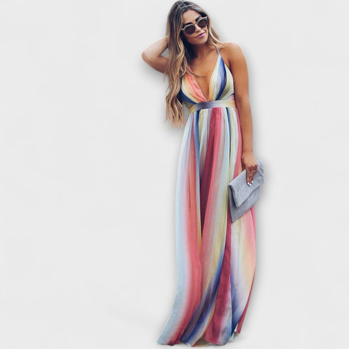 Marini | Abito a righe multicolore elegante