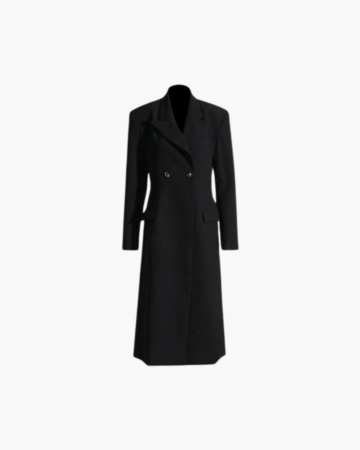 Marini | Raffinato cappotto nero da donna