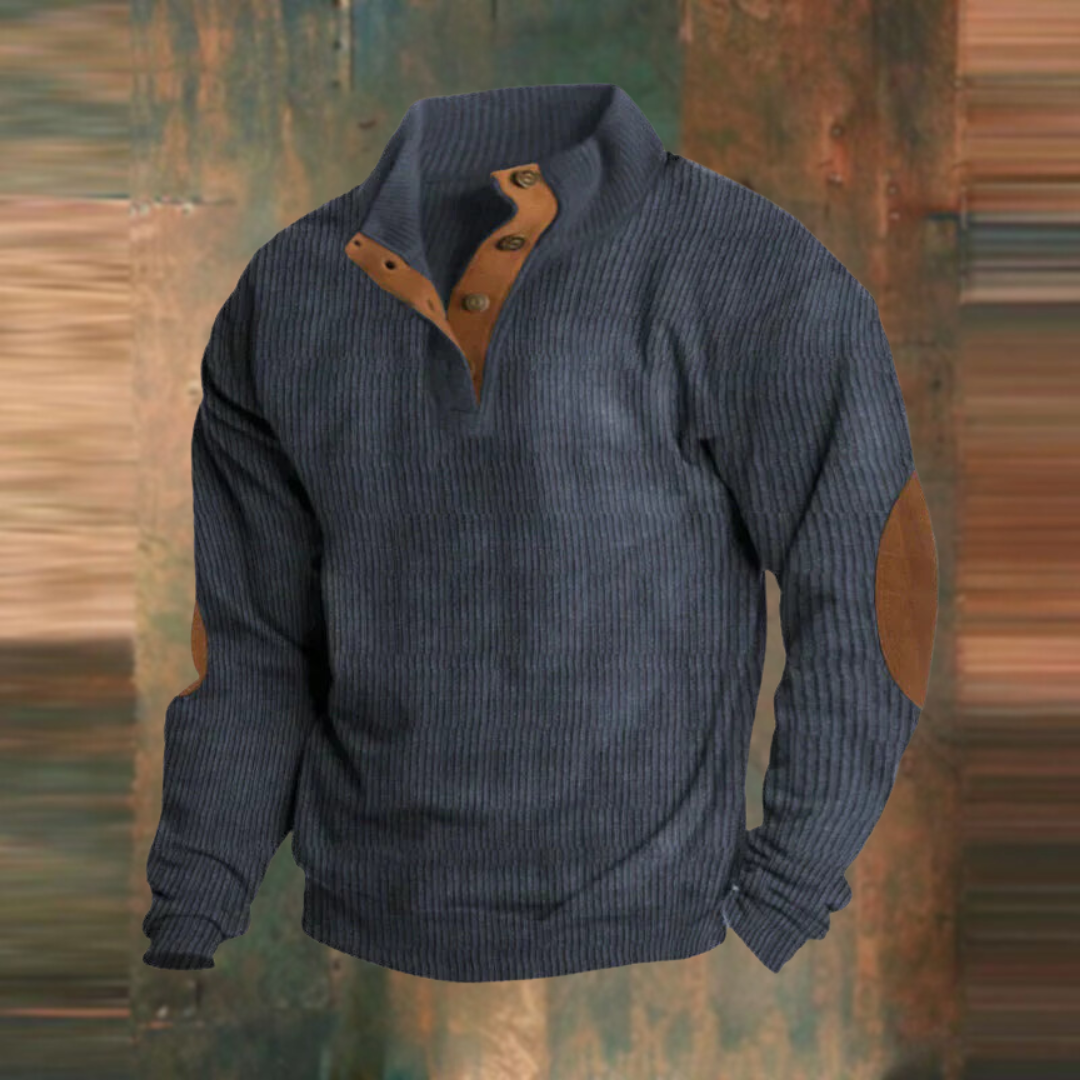 Felpa casual con colletto alto e maniche lunghe