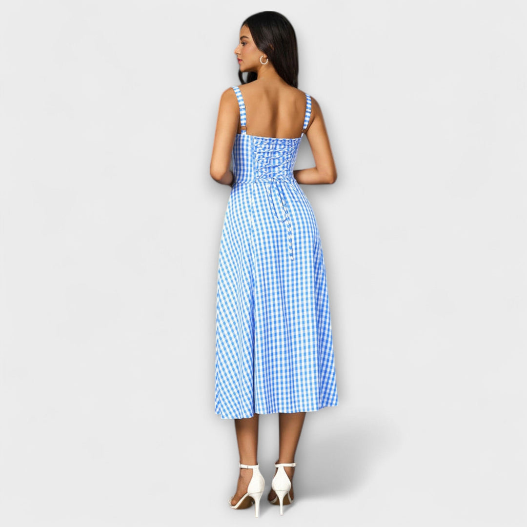 Marini | Abito con rouches e spacco