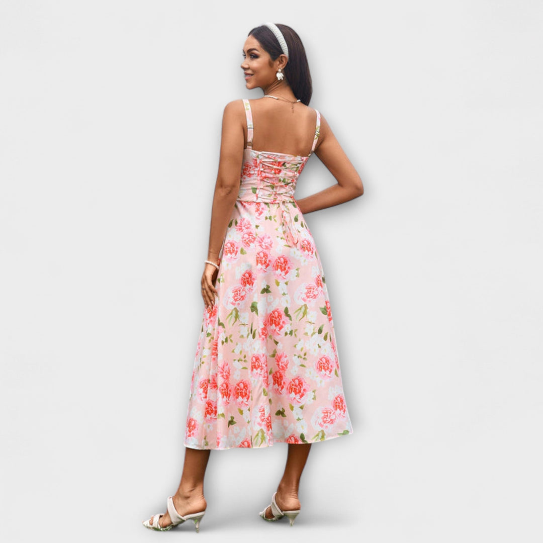 Marini | Abito con rouches e spacco