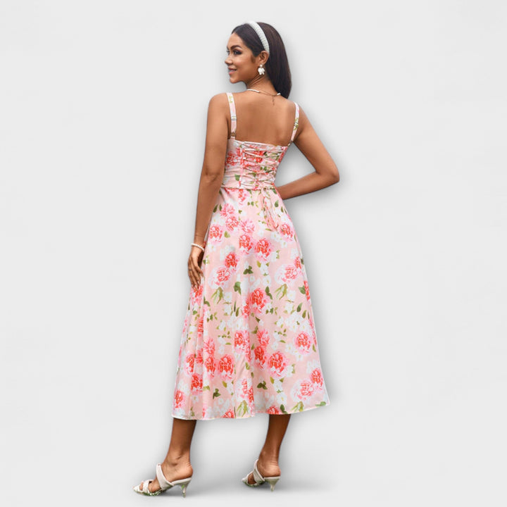 Marini | Abito con rouches e spacco