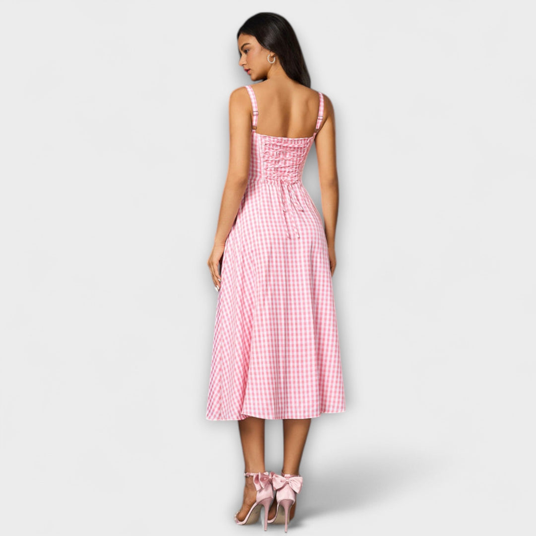 Marini | Abito con rouches e spacco