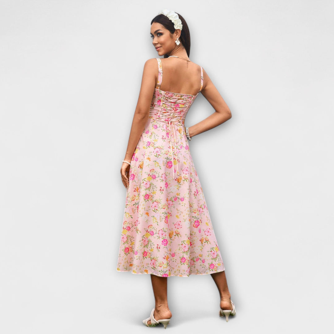 Marini | Abito con rouches e spacco