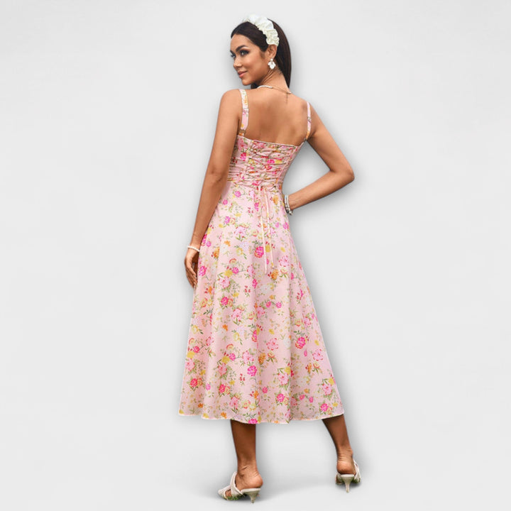 Marini | Abito con rouches e spacco