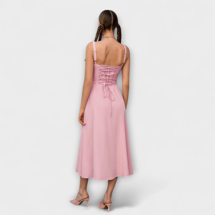Marini | Abito con rouches e spacco