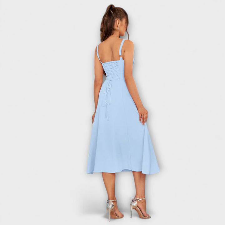 Marini | Abito con rouches e spacco