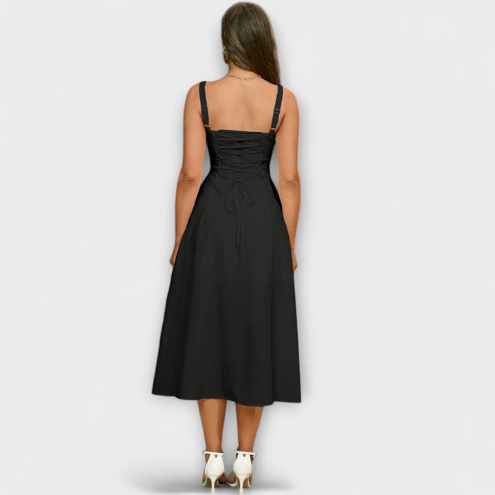 Marini | Abito con rouches e spacco