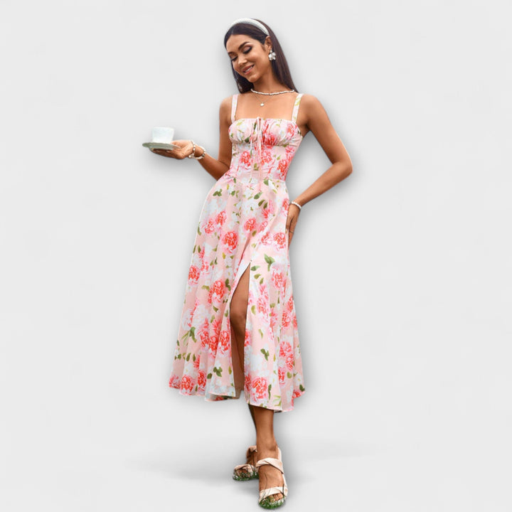 Marini | Abito con rouches e spacco
