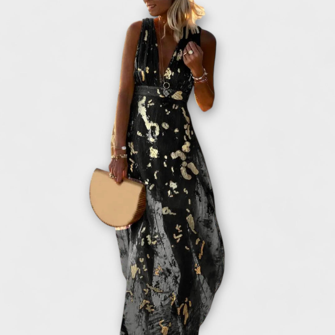 Marini | Abito fluido con paillettes eleganti