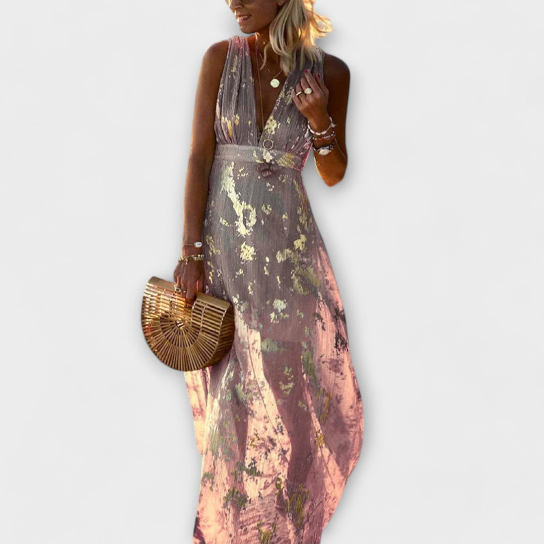 Marini | Abito fluido con paillettes eleganti