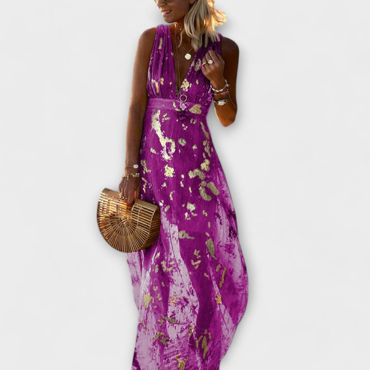 Marini | Abito fluido con paillettes eleganti