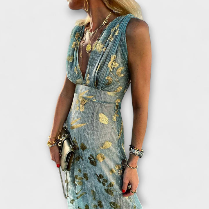Marini | Abito fluido con paillettes eleganti