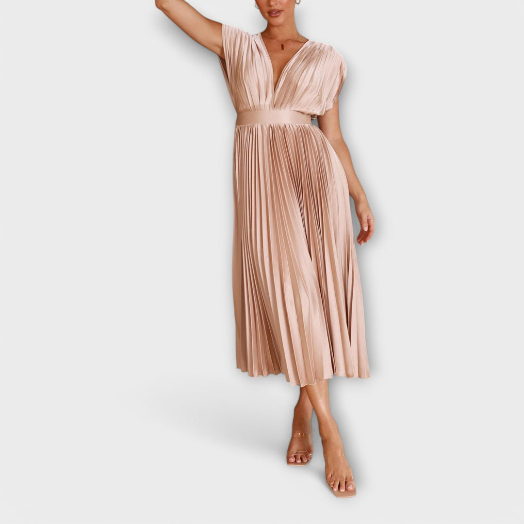 Marini | Abito elegante con pieghe da donna