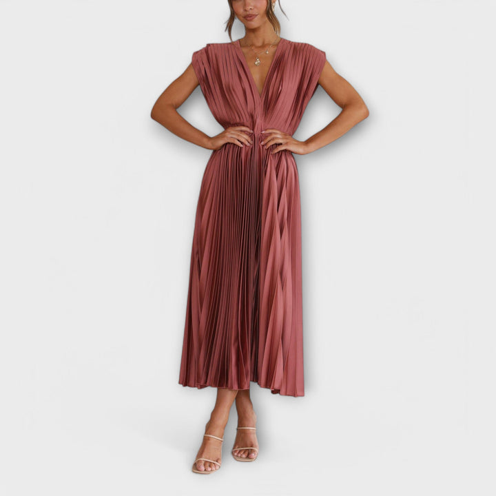 Marini | Abito elegante con pieghe da donna