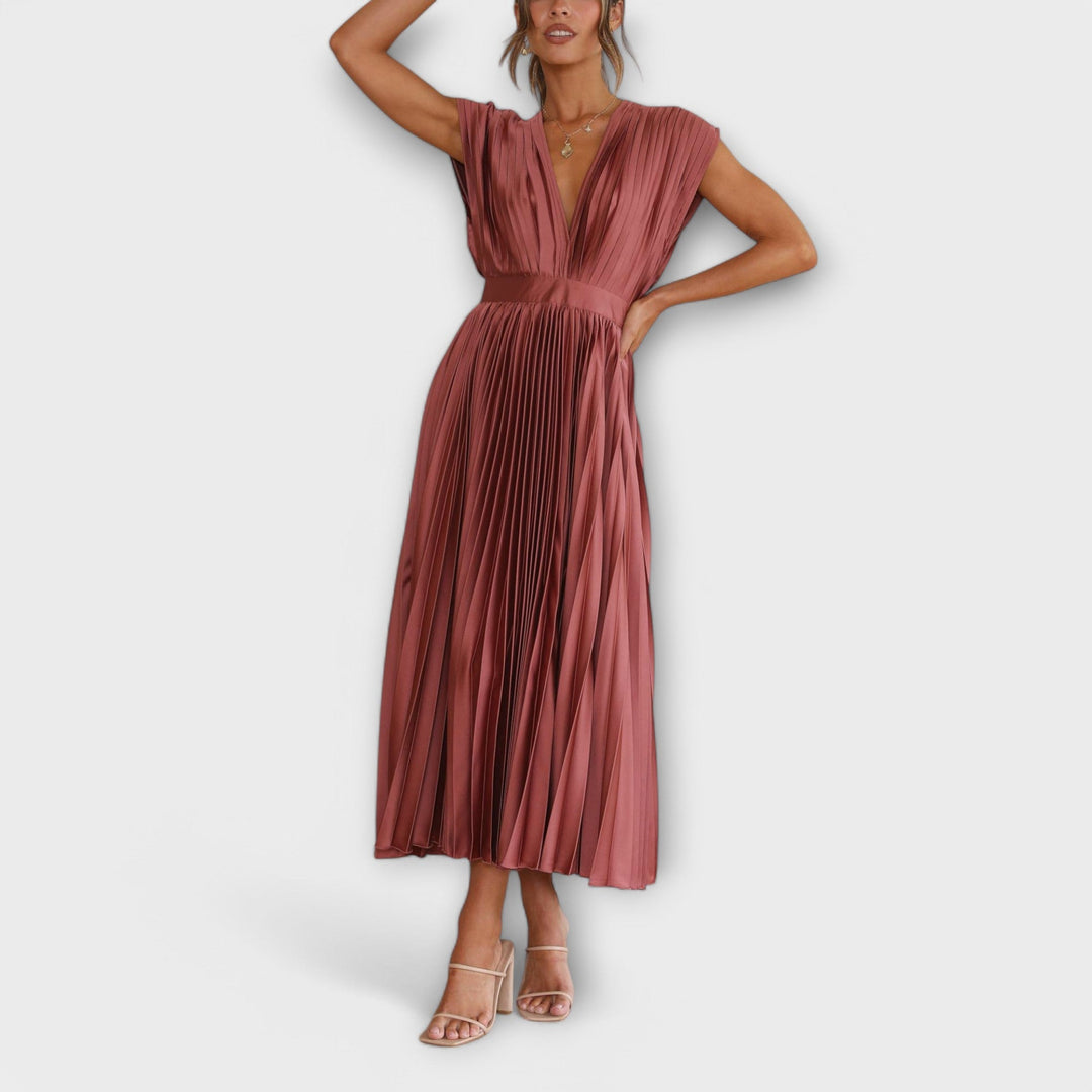 Marini | Abito elegante con pieghe da donna